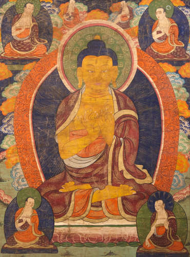 Tibet, Late 19th/Early20th century A Massive Thangka of Shakyamuni