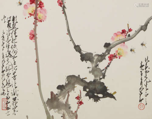 Plum Blossoms and Bees, 1959 Zhao Shao'ang (1905-1998)