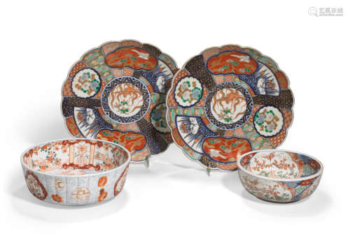 Taisho/Showa era A group of seven Imari porcelain containers