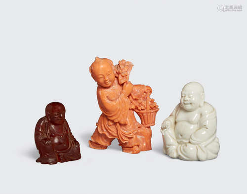 A group of three small figures