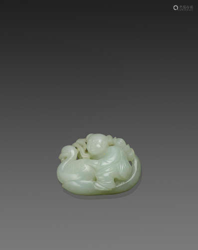 19th century A carved jade toggle