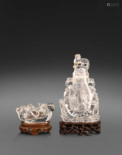 TWO ROCK CRYSTAL VESSELS