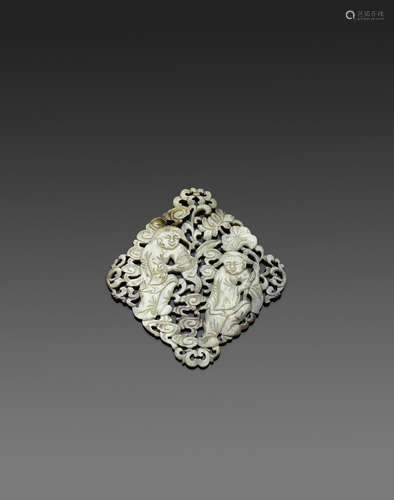 Late Ming/early Qing dynasty A Reticulated jade plaque