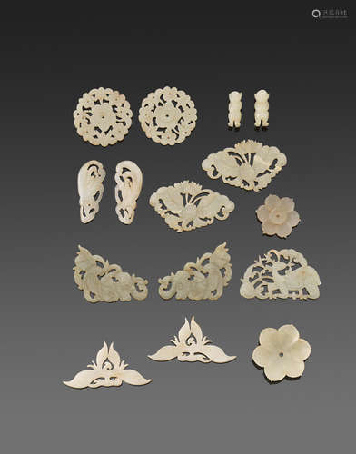 A group of fifteen small jade carvings