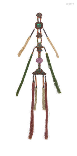 Late Qing/Republic period A carved beaded decorative hanging