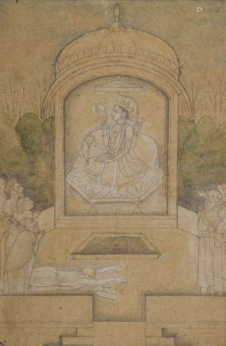 Kangra, late 18th century Adoration of Vishnu
