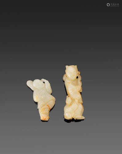 two figural jade carvings