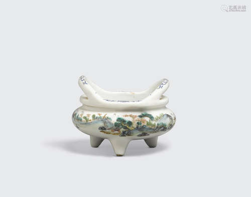 Qianlong mark, Republic period A polychrome enameled censer