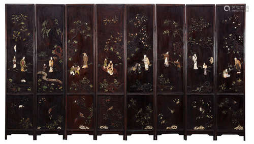 Late Qing/Republic period An eight panel screen