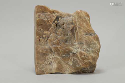 Chinese Soapstone Carved Boulder