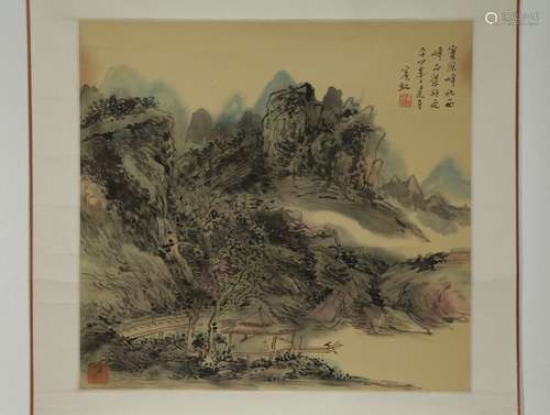 Chinese Ink/Color Landscape on Paper