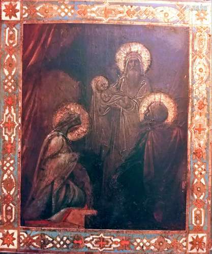 Antique 19c Russian icon of the Nativity