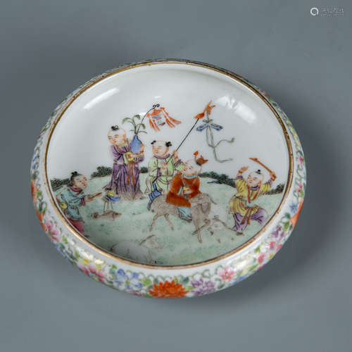 Famille Rose Porcelain Bowl with Mark