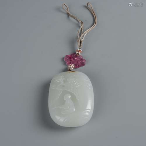 Jade and Turmaline Pendant