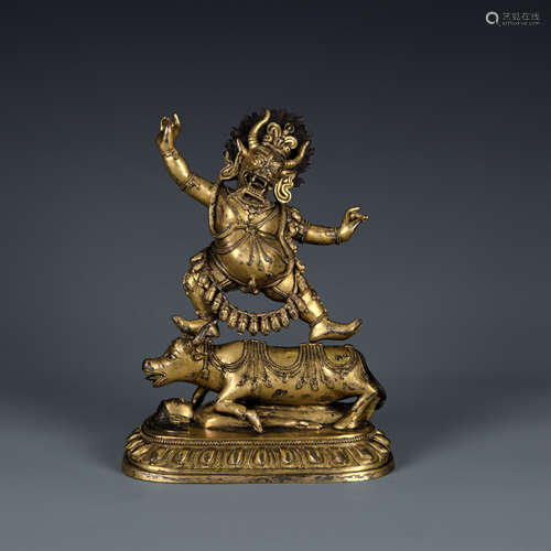 Gilt Bronze figure of Yamantaka