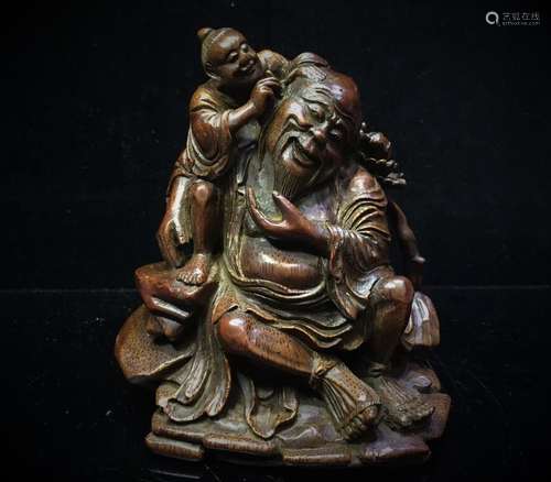 A Bamboo Carving Figure of Buddha