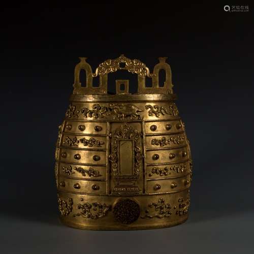 A Rare and Important Imperial Gilt Bronze Ritual Bell