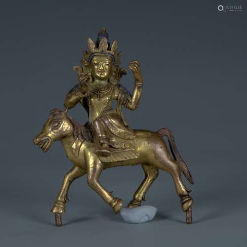 Gilt Bronze figure of Palden Lhamo