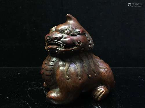 Carved bamboo Foo Dog