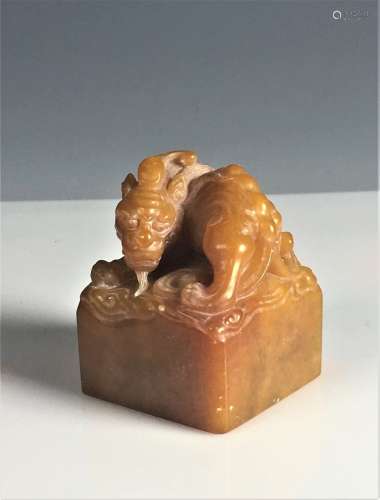 A Carved TianHuang Stone Lion Seal