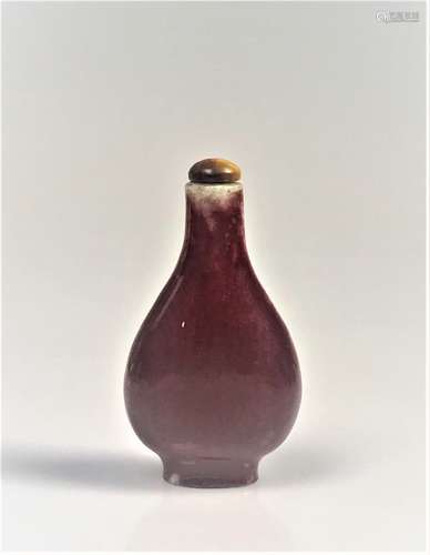 Red Glazed Porcelain Snuff Bottle