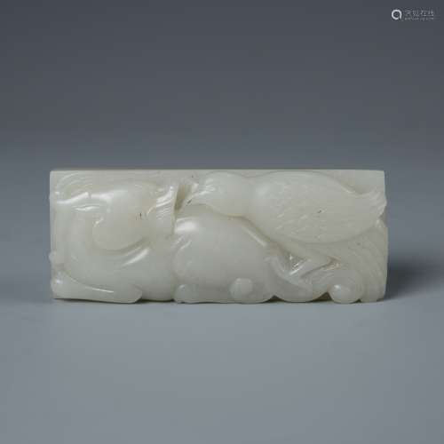 White Jade carving of Bird and Beast