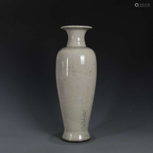 Grey Glazed Crackle Bottle Vase