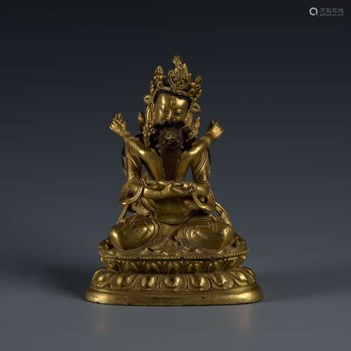 Gilt Bronze SAMANTABHADRA  and SAMANTABHADRI group