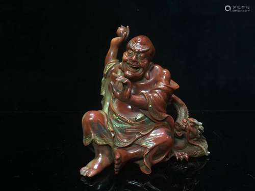 A Carved Soapstone Figure Of LoHan