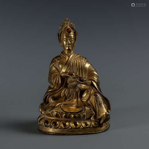 Gilt Bronze Figure of Buddha on Throne