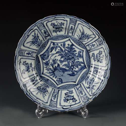 Blue and White Porcelain Plate