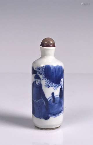 Blue and White  Porcelain Snuff Bottle