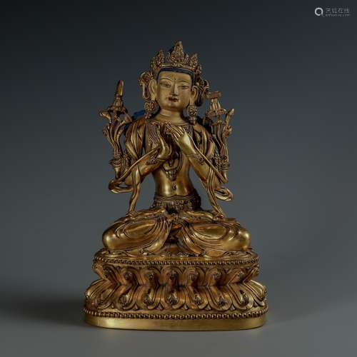 A Rare Gilt-Bronze Figure of A Bodhisattva, Yongle Mark