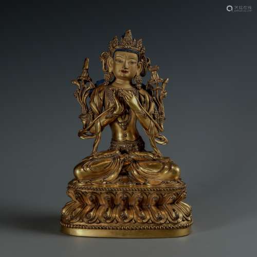A Rare Gilt-Bronze Figure of A Bodhisattva, Yongle Mark