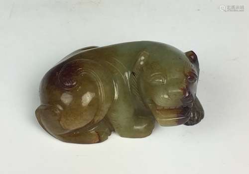 Carved Green Jade Dog