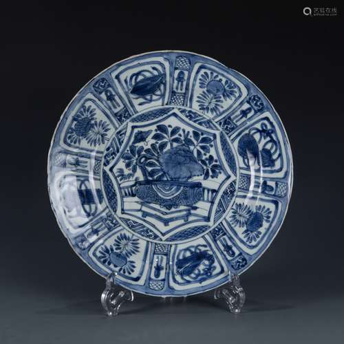 Blue  and White Porcelain Plate