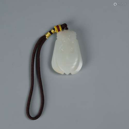 White Jade Cicada Pendant