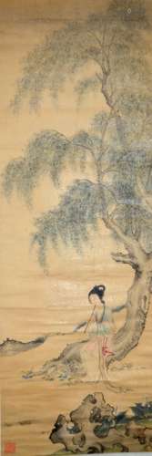 Antique Chinese Ink & Color Painting on Paper