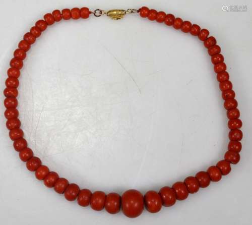 Dark Coral Beads; total weight 86 grams