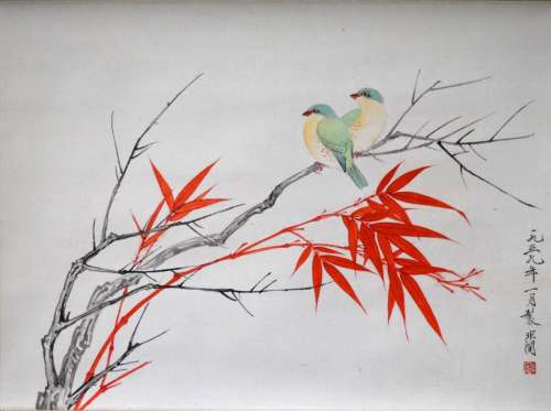 Yu Fei'an: Chinese painting, Birds on Bamboo