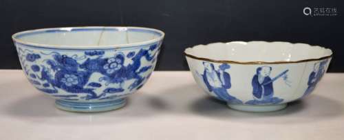Chinese Blue & White Porcelain Bowls Bleu de Hue