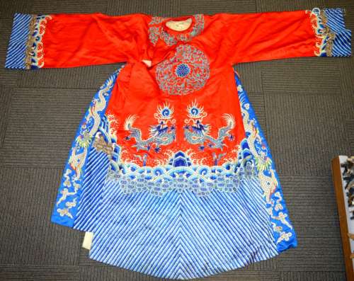 Beijing Costume Co 1962; Red Silk Dragon Robe