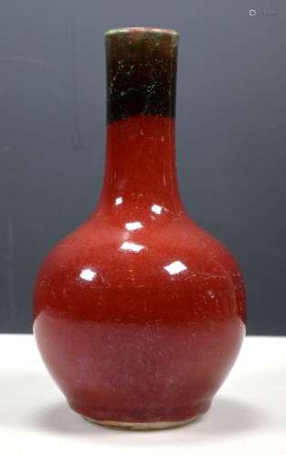 19th C Chinese Red & Green Porcelain Vase
