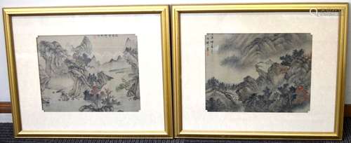 Pair Chinese Album Paintings