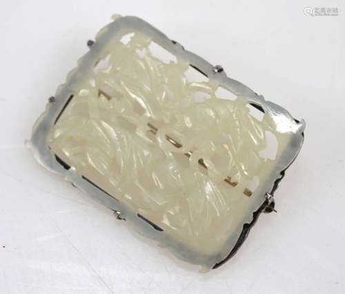 Fine Chinese Qing Dynasty Carved White Jade as Pin