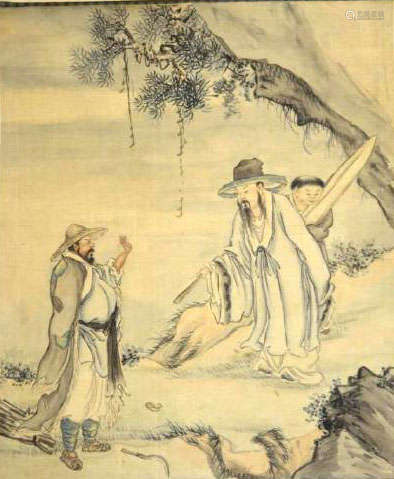 18th/19th C Chinese Ink & Color on Silk Painting