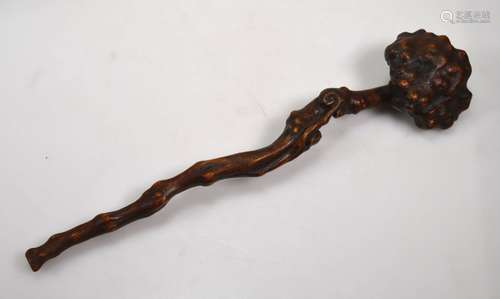 Chines Light Wood Lingzhi Ruyi Scepter