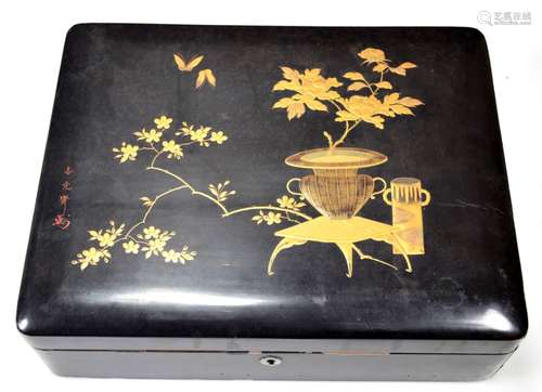 19th C Japanese Hinged Lacquer Box