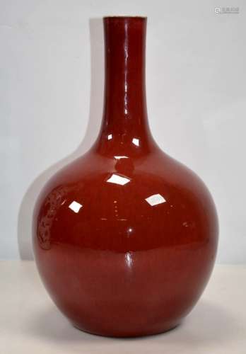 19thC Chinese Underglaze Red Porcelain Bottle Vase