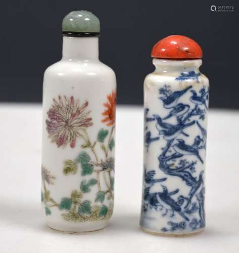 Two 19th C Chinese Porcelain Snuff Bottles
